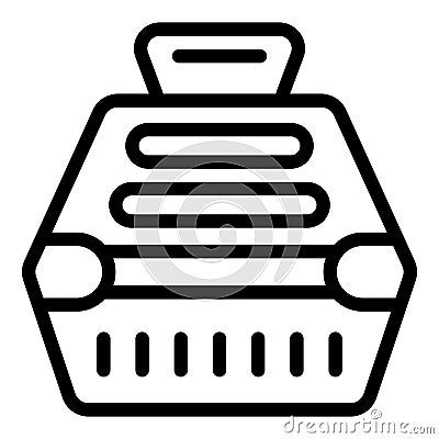 Pet carrier icon outline vector. Carry transportation cage Vector Illustration