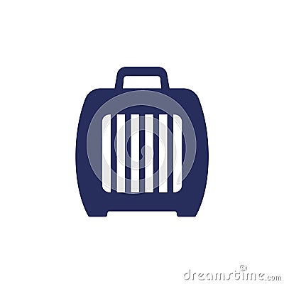 Pet carrier vector icon on white Vector Illustration