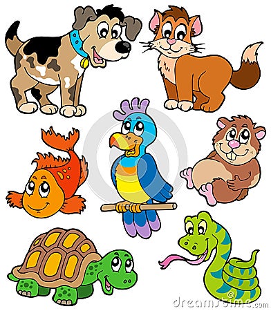 Pet cartoons collection Vector Illustration