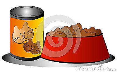 Pet Cat Food Can Bowl Clip Art Stock Photo