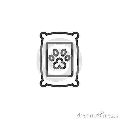 Pet food bag outline icon Vector Illustration