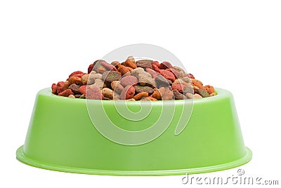 Pet Food Bowl Isolated White on Background Stock Photo