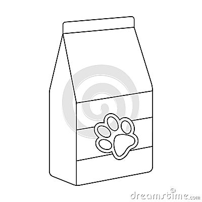 Pet food icon in outline style isolated on white background. Veterinary clinic symbol stock vector illustration. Vector Illustration