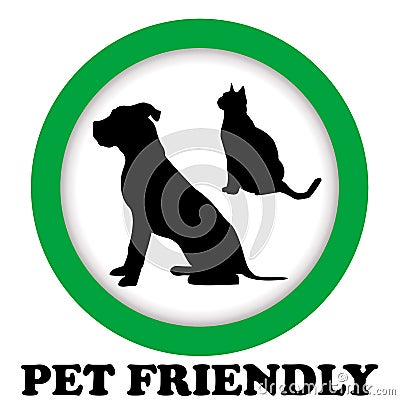 PET FRIENDLY sign Vector Illustration