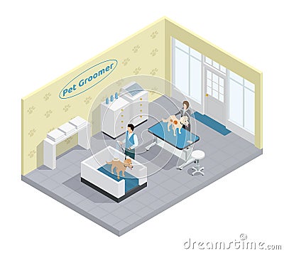 Pet Groomer Illustration Vector Illustration