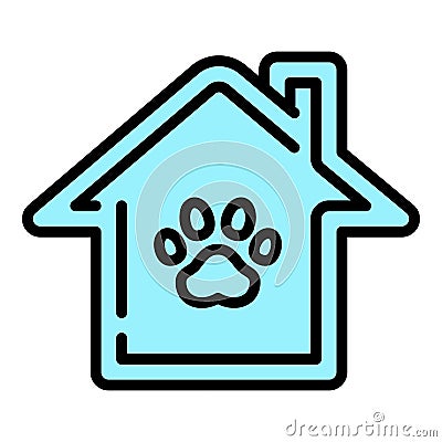 Pet hotel house icon, outline style Vector Illustration