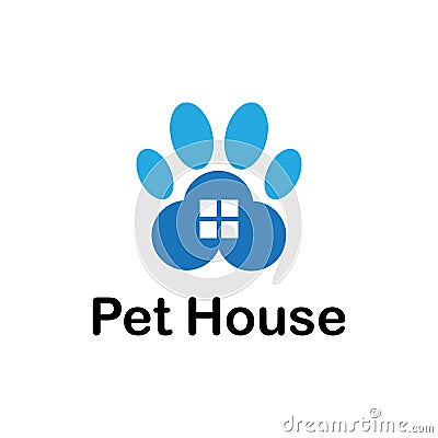 Pet house business logo Vector Illustration