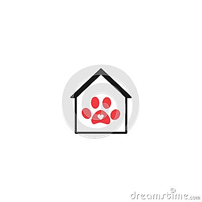 Pet house vector logo Vector Illustration