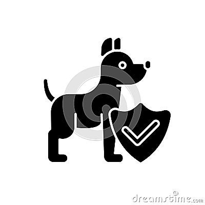 Pet insurance black glyph icon Vector Illustration