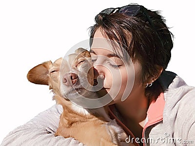 Pet loving under the sunlight Stock Photo