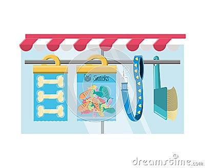 Pet shop accessories icons Vector Illustration