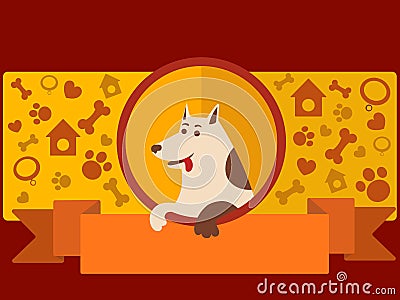 Pet shop banner with dog cartoon vector Vector Illustration