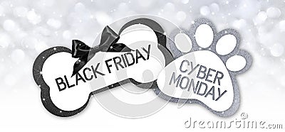 Pet shop black friday and cyberg monday sale text write on gift Stock Photo