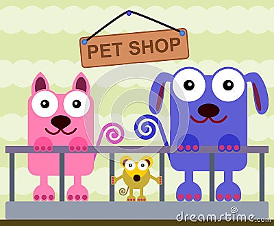 Pet shop Cartoon Illustration