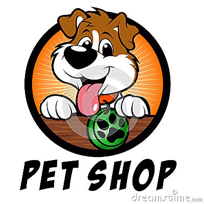 Pet shop dog Logo Vector Illustration