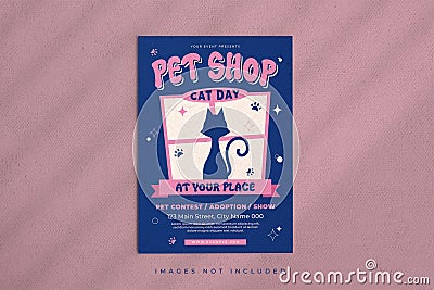 Pet Shop Flyer Template Vector Illustration