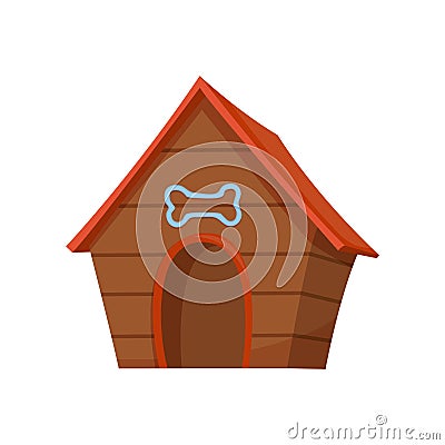 Pet shop icon. Dog House. Pet accessory. Vector illustration in flat style clip art. Petshop supermarket Vector Illustration