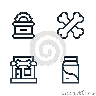 Pet shop line icons. linear set. quality vector line set such as milk, pet shop, bones Vector Illustration