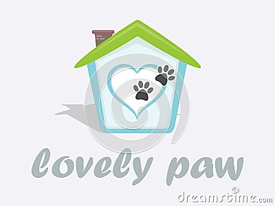 Pet shop logo design for dog and cat shopping center Stock Photo