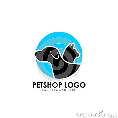 pet shop logo design template. pet home logo design vector icon Vector Illustration