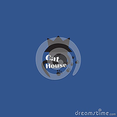 Pet shop logotype, creative logo for cats store, with black cat Vector Illustration