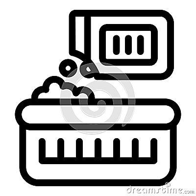 Pet toilet filler icon outline vector. Animal litterbox Vector Illustration