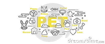 Pet vector banner Vector Illustration