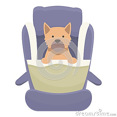 Pet vehicle seat icon cartoon vector. Dog travel Vector Illustration