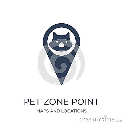 Pet Zone Point icon. Trendy flat vector Pet Zone Point icon on w Vector Illustration