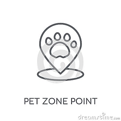 Pet Zone Point linear icon. Modern outline Pet Zone Point logo c Vector Illustration