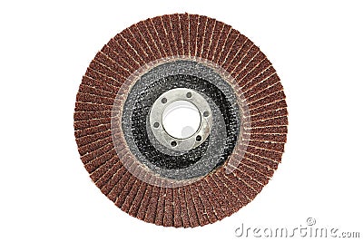 Petal abrasive disc for grinding machine isolated on white Stock Photo