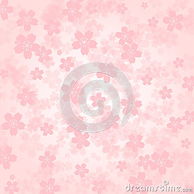 Petal background Pink cherry blossoms Vector Illustration