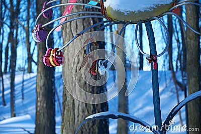 Petal iron flower with locks Editorial Stock Photo