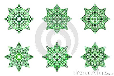 Petal star symbol set - geometrical vector elements Vector Illustration