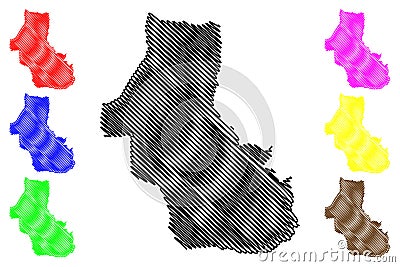 Petaling Jaya City Malaysia, Selangor State map vector illustration, scribble sketch City of Petaling Jaya map Vector Illustration