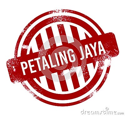 Petaling Jaya - Red grunge button, stamp Stock Photo