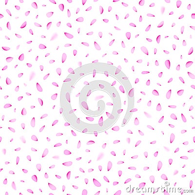 Petals seamless pattern on white background. Vector Illustration