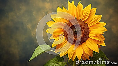 petals single sunflower Cartoon Illustration