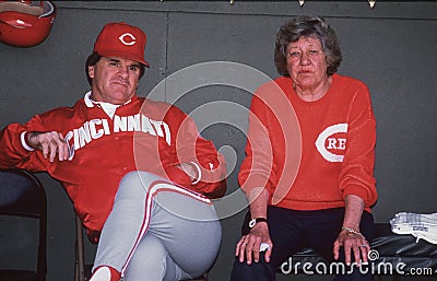 Pete Rose and Marge Schott Editorial Stock Photo