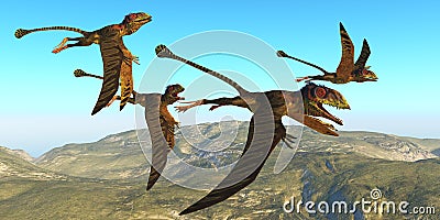 Peteinosaurus Reptile Flight Stock Photo