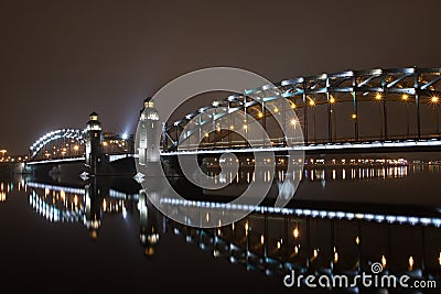 Peter the Great bridge of St. Petersburg Stock Photo