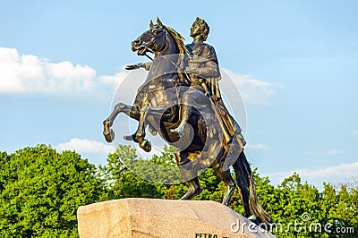 Peter the Great monument (Bronze Horseman), St. Petersburg, Russia Stock Photo