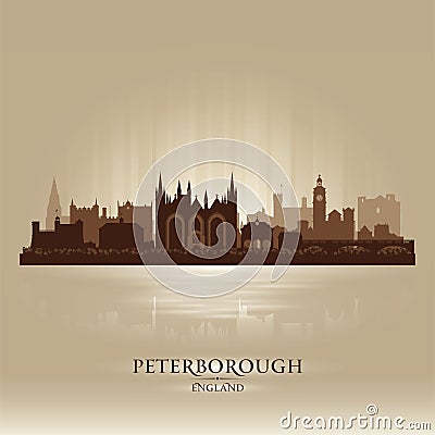 Peterborough England city skyline silhouette Vector Illustration