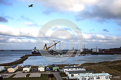 Peterhead harbour. Aberdeenshire, Scotland. Stock Photo