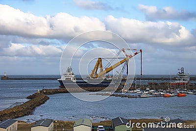 Peterhead harbour. Aberdeenshire, Scotland. Stock Photo