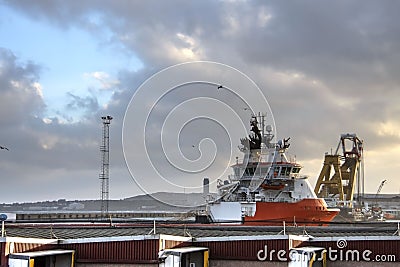 Peterhead harbour. Aberdeenshire, Scotland. Stock Photo