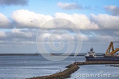 Peterhead harbour. Aberdeenshire, Scotland. Stock Photo