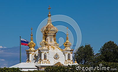 Peterhof Grand Palace in St. Petersburg Editorial Stock Photo