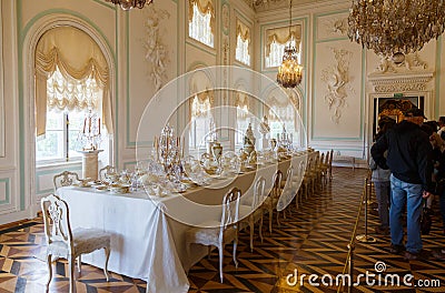 Peterhof. Great Peterhof Palace. Luxurious interior decoration Editorial Stock Photo