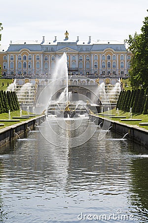 Peterhof, Russia, June 4, 2018 - view of the sea channel. Stock Photo